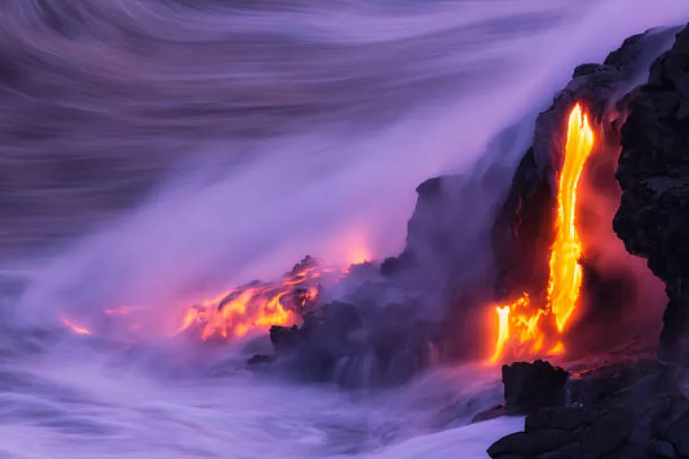 Lava Ocean Entry, Kilauea, Hawaii