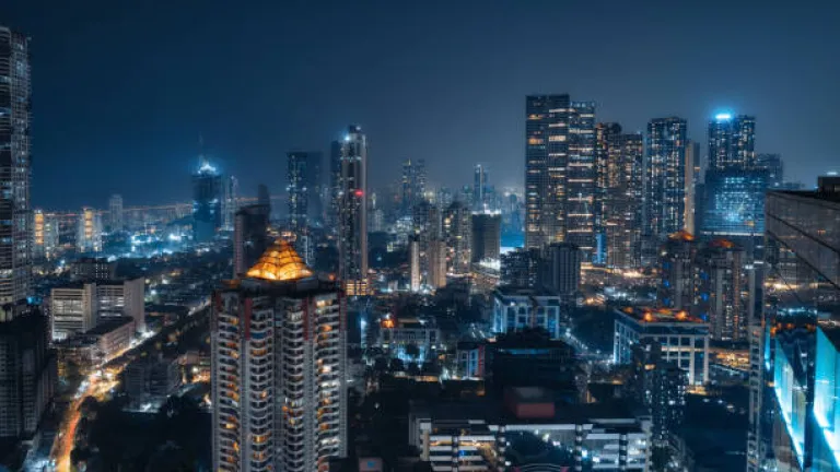 Mumbai Cityscape at Night, Maharashtra, India