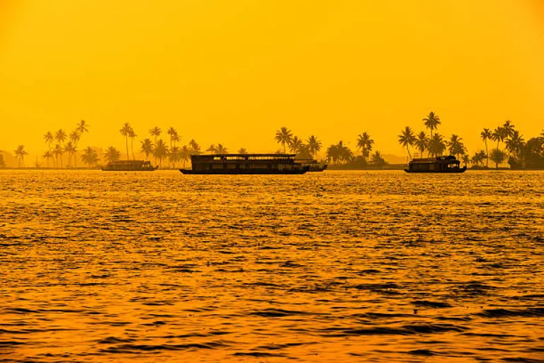 Sunrise at the backwaters of Alleppey