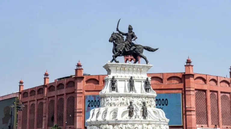 View of Maharaja Ranjit Singh Statue in Amritsar.