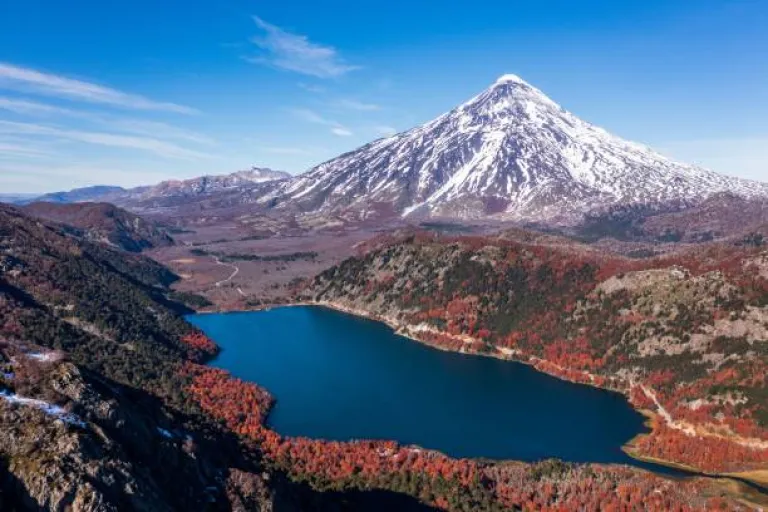 Beautiful shot of a lake surrounded by mountainous landscape