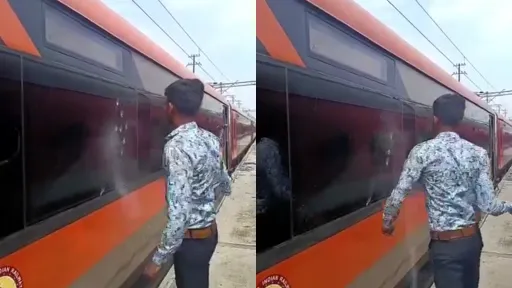 image for article Man Smashes Vande Bharat Train Window with Hammer Amid Rising Sabotage Incidents