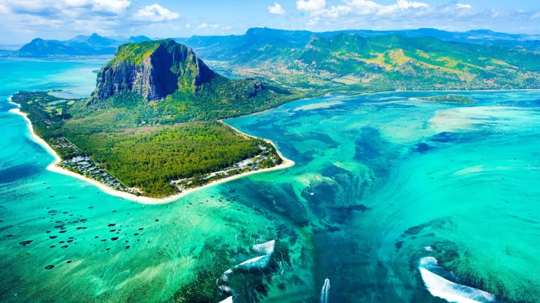 Aerial view of Mauritius Island