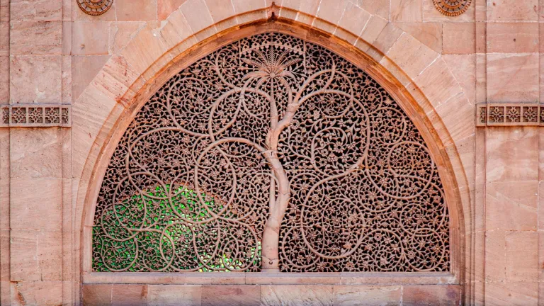 Tree of Life window at Sidi Saiyyed Mosque