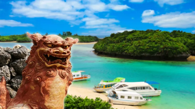 Okinawa shisa on a beach