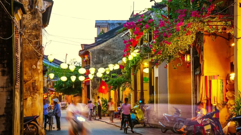 Cycling on the streets of Hoi An, Vietnam