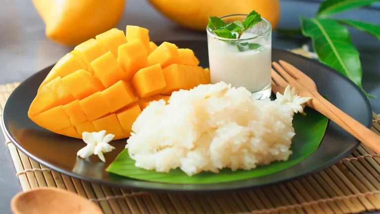 Traditional Thai mango sticky rice