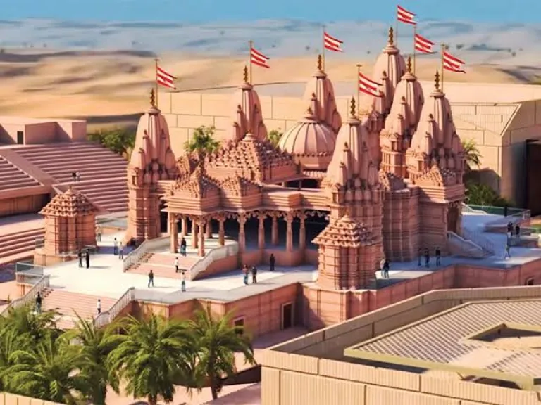 The Hindu Temple in Abu Dhabi, also known as the BAPS Hindu Mandir