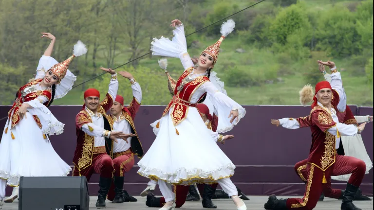 Traditional performance at the Khari Bulbul festival, Shusha