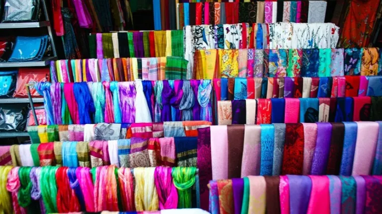 Silk scarves at Hanoi&#039;s famous Silk Street