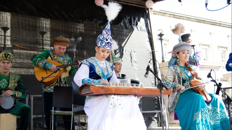 Traditional Kazakh music performance