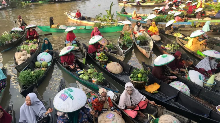 Floating market in Banjarmasin, Indonesia