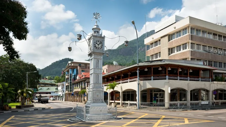 Famous clock tower in Victoria city