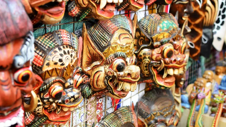 Famous mask souvenirs at Ubud Market