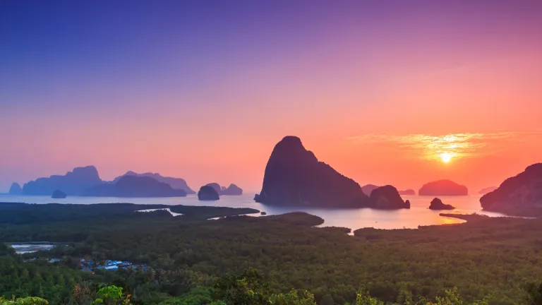 Phang Nga Bay at sunset