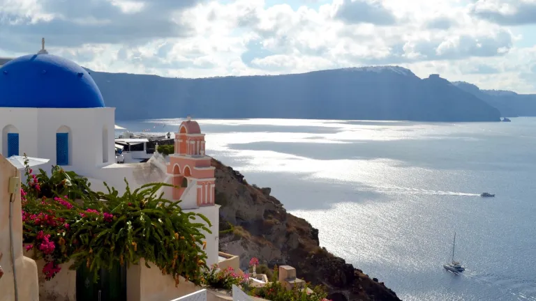 Cliffside view of Santorini