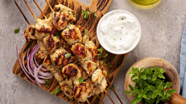 Souvlaki with tzatziki