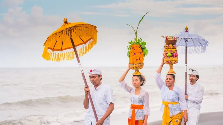 People performing Nyepi ceremony