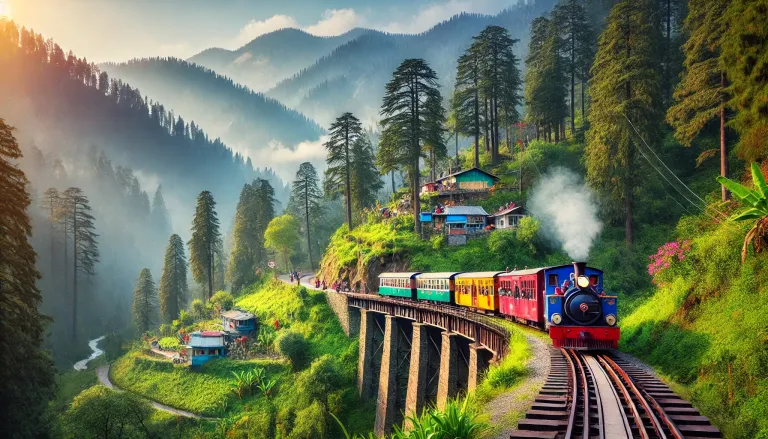 A scenic view of the Kalka-Shimla Toy Train.
