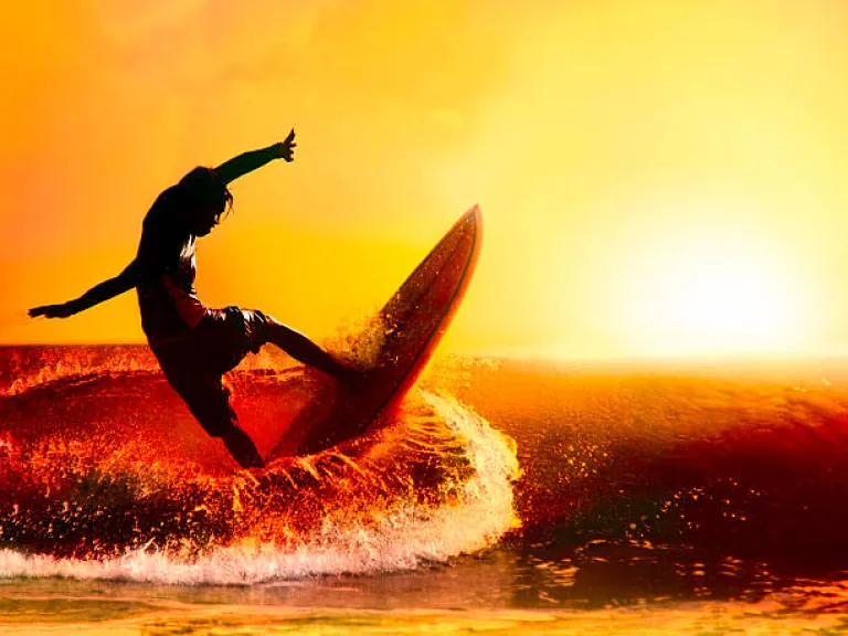 Surfing in Kuta, Indonesia