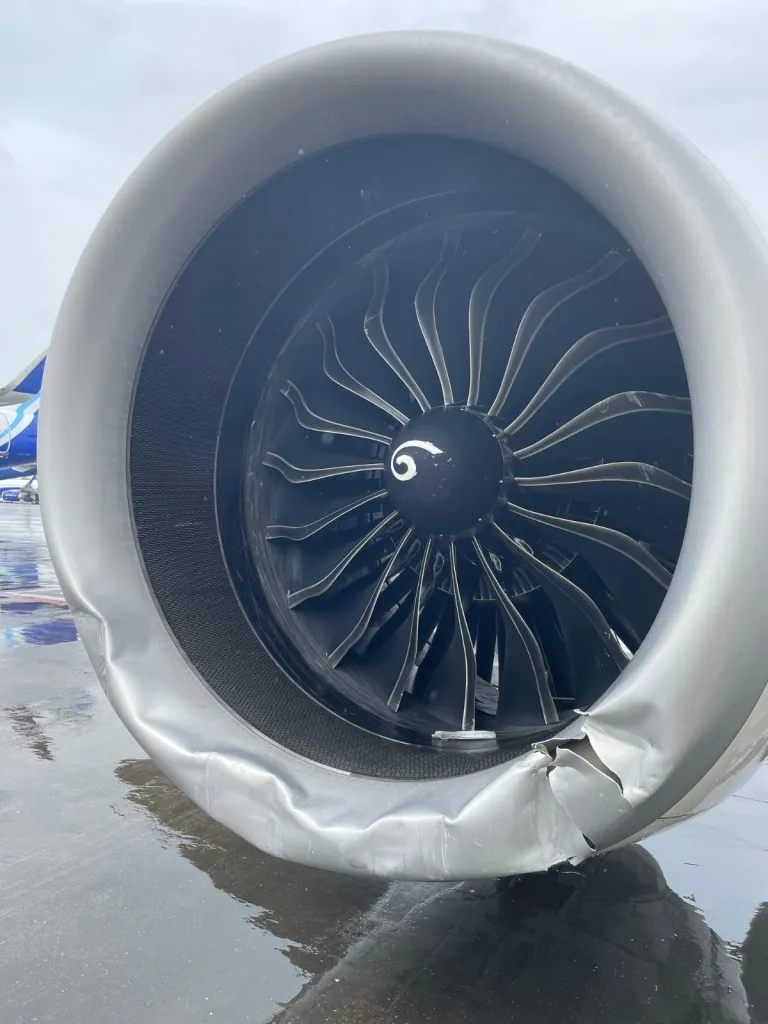 Damage to the Air India aircraft 