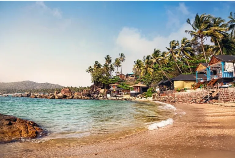Beautiful cottages at Goa beach