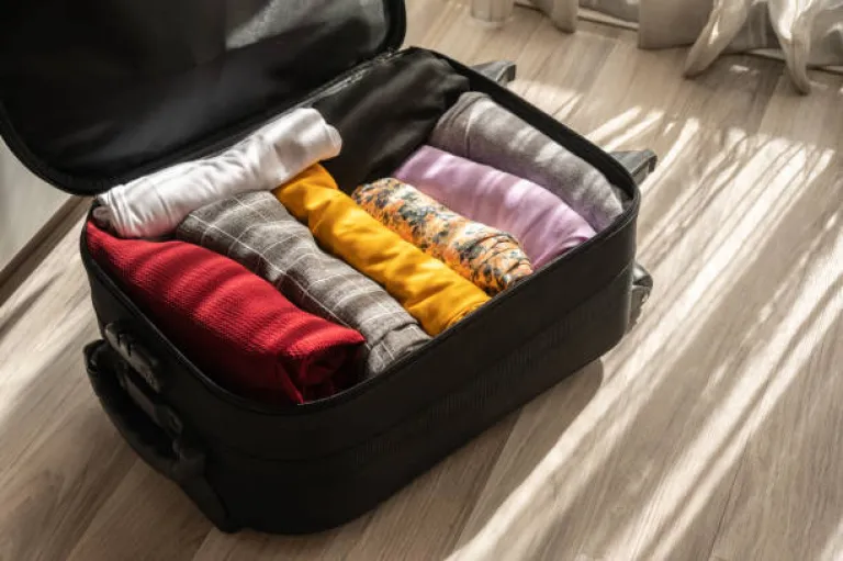 Rolling Clothes saves space in a bag