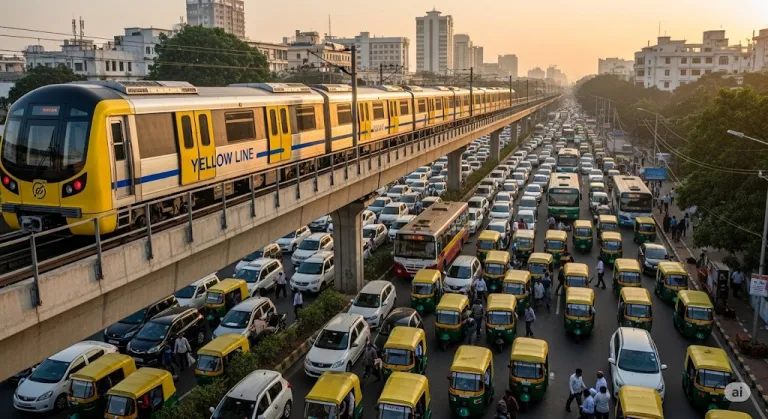 Morning Magic in the Sky, Escaping Bengaluru&#039;s traffic on the new Yellow Line.