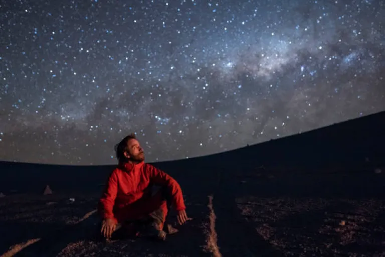 Stargazing in sand dunes