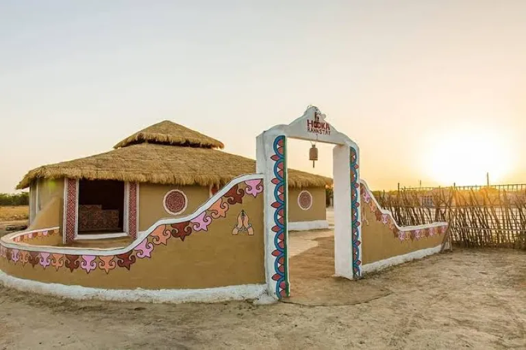 Bhunga houses architectural style in Hodka, Gujarat