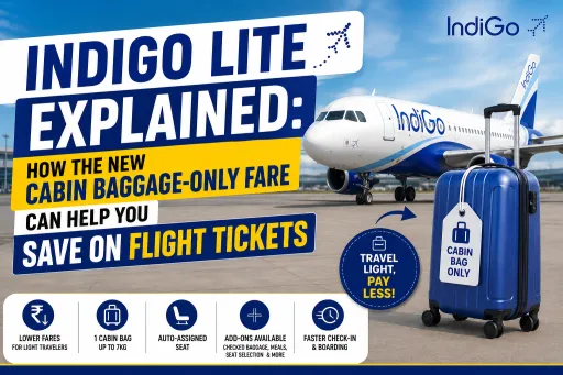 image for article IndiGo Lite Explained: How the New Cabin Baggage-Only Fare Can Help You Save on Flight Tickets