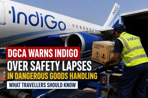 image for article DGCA Warns IndiGo Over Safety Lapses in Dangerous Goods Handling: What Travellers Should Know
