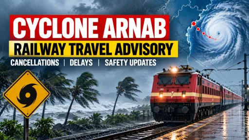 image for article Cyclone Arnab: Indian Railways Issues Travel Advisory for Passengers