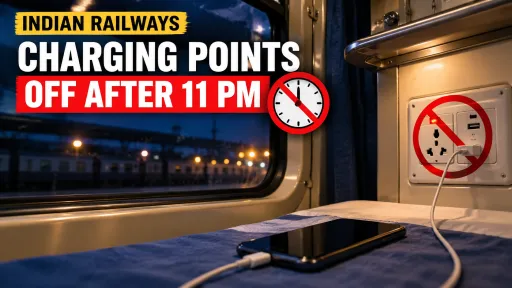 image for article Indian Railways Charging Rule: Why Your Phone May Stop Charging at Night