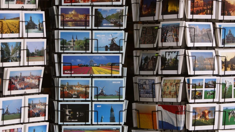 Postcards on display 