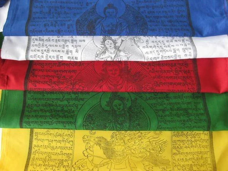 The colorful prayer flags