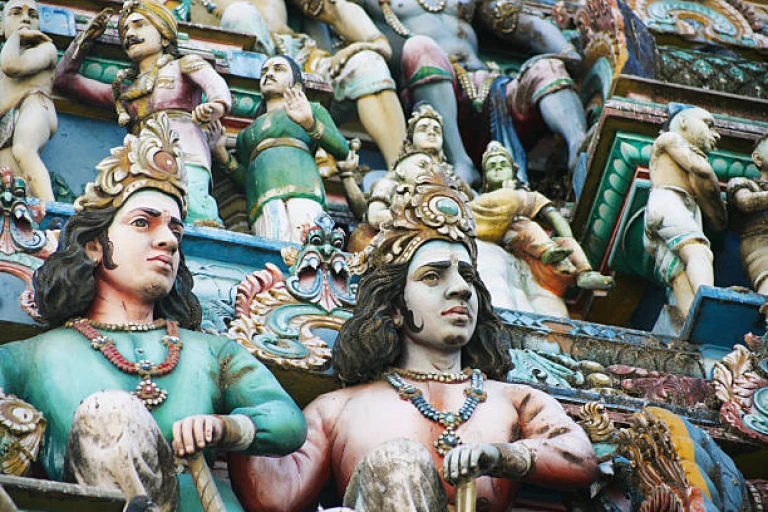 Close up of Kapaleeswarar temple in Chennai 