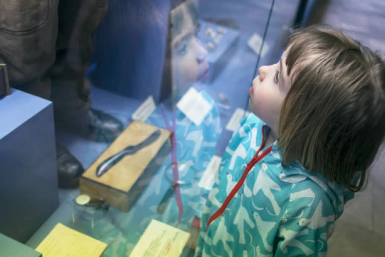 Little boy in museum