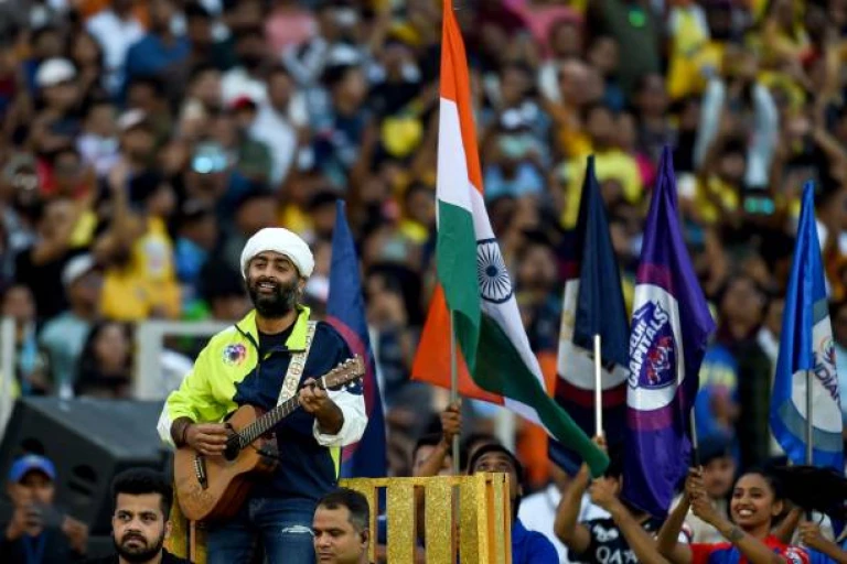Bollywood singer Arijit Singh performs for the opening ceremony before the start of first match of the Indian Premier League (IPL) Twenty20 cricket match.