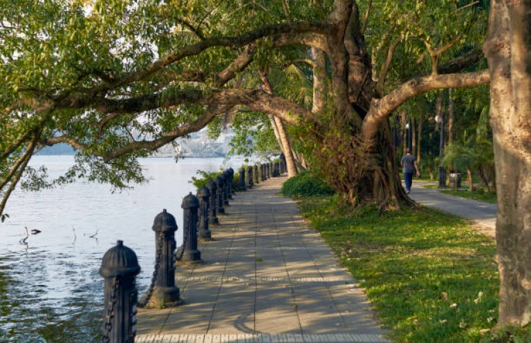 Morning sunrise at Rabindra Sarobar / sarovar Lake, Kolkata