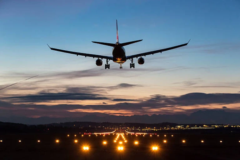 Landing airplane