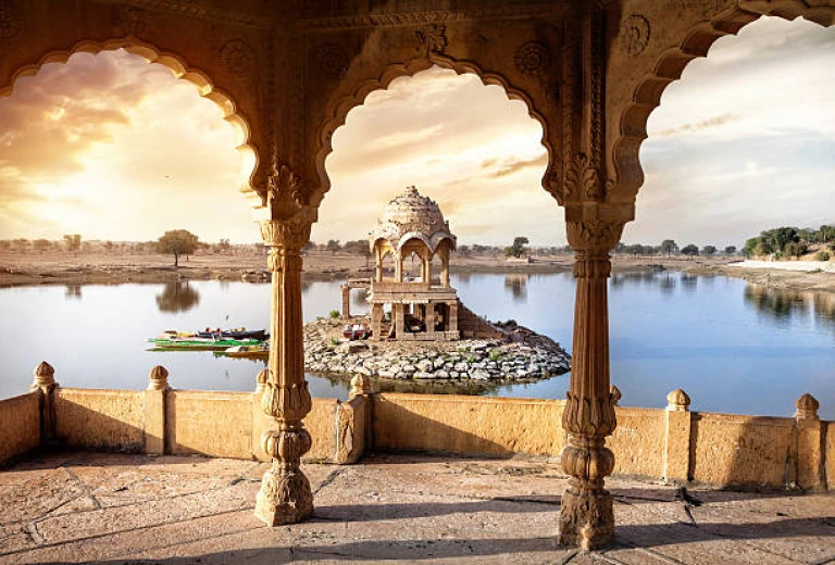 Temple on the water in India