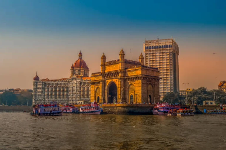 Beautiful Gateway of India near Taj Palace hotel on the Mumbai harbour 