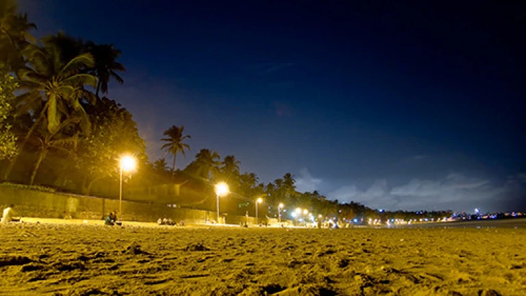 Juhu beach at night